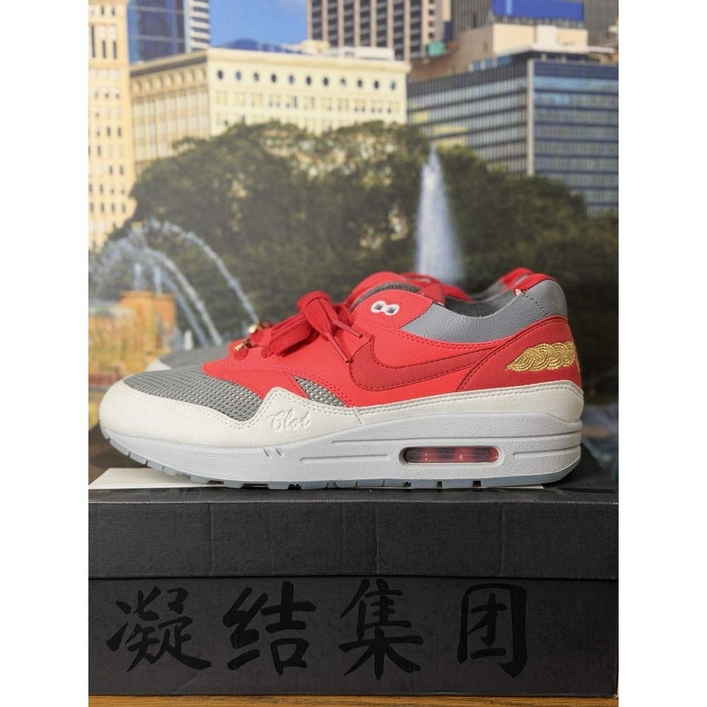 Size 8.5 - CLOT x Nike Air Max 1 Kiss Of Death - Solar Red New